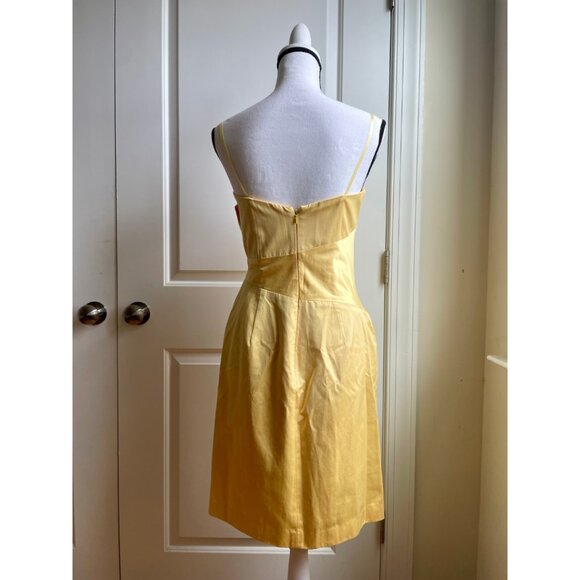 BCBG Paris Yellow Satin Dress - Size 6 - Picture 3 of 8